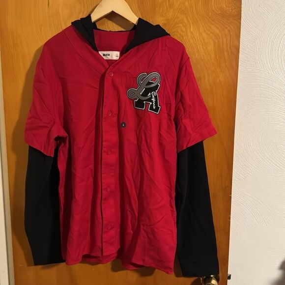 Hollister Hoodie Mens Large Red Baseball - Picture 1 of 3